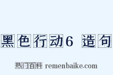 黑色行动6造句是什么意思的图片